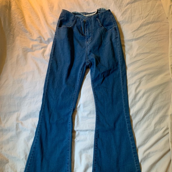 High Waisted Flair Leg Jeans - Picture 1 of 6